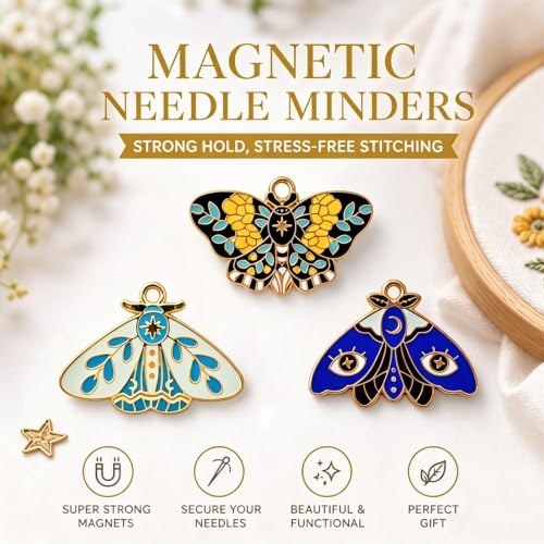 HENYANMHXH Needle Minder Magnetic Needle Keeper for Cross Stitch - color: Butterflies