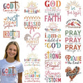 Dazoratix Christian Iron on Transfers - 20 Sheets Bible Verse DTF Ready to Press Religious Scripture Cross Heat Patches Stickers Vinyl Decal for T Shirts Clothing Clothes Pillow DIY Crafts Decorations - style: Christian
