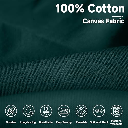 Simple&Opulence 100% Cotton Canvas Fabric 10oz. 59 Inch by The Yard, Nature Duck Fabric Textile Medium Weight for Painting, Sewing, Crafts, Embroidery, Bag, Handmade Home Decor(1 Yard, Forest Green) - color: Forest Green, size: 1 Yard