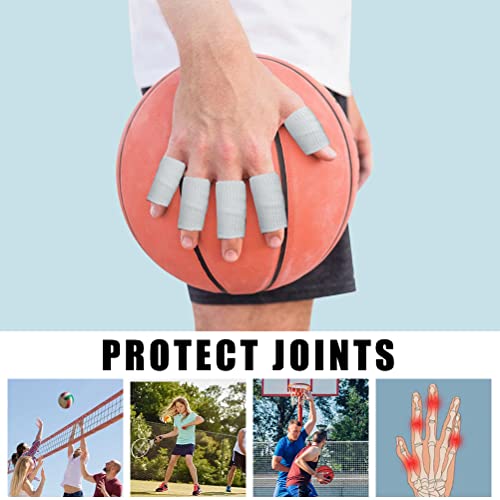 20 Pcs Finger Sleeves Protectors, Elastic Sport Finger Sleeves,Skin Tone/Grey - color: Skin tone,grey