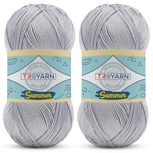 105168 Winter White - 2 Skeins (2x383 Yds) Crochet & Knitting Yarn - 100% Microfiber Acrylic - color: 105168 - Winter White, size: 2 Skein