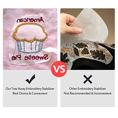 Seneme Tear Away Embroidery Stabilizer Backing 8"x8" 100 Precut Sheets - size: 8"x8" 100 sheets