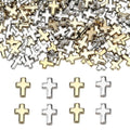 200PCS Mixed Gold and Silver Metal Cross Beads for Jewelry Making - color: Alloy-Gold & Silver