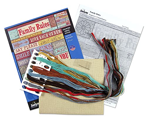 Family Rules Counted Cross Stitch Kit