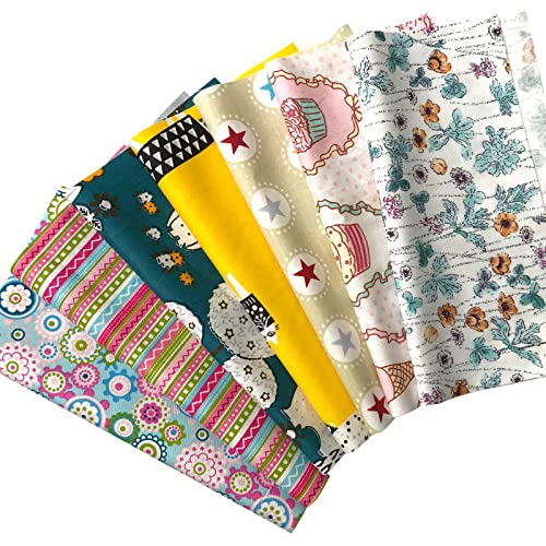 50pcs 10x10 Inches Cotton Quilting Fabric Craft Supplies Top Fat Quarter Bundles Floral Precut Fabric Square for DIY Craft Patchwork - size: 10x10 Inches