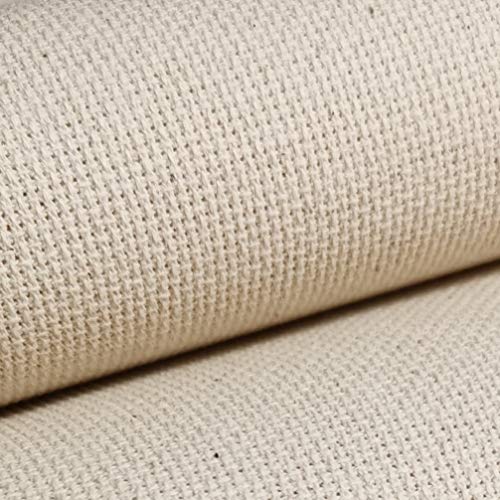 19" x 28" 18CT Counted Cotton Aida Cloth Cross Stitch Fabric (Natural Oatmeal) - color: Natural Oatmeal