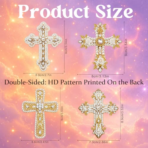 Aeepics Hanging Diamond Art Kit for Adult Mandala, DIY Diamonds Painting Pendant Ornament Kit, Acrylic Diamond Art Painting Board Kit (Pearl Cross) - color: Pearl Cross
