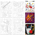 ORIGACH 4 Sheets Rock & Roll Water Soluble Embroidery Patterns Stabilizers - color: Rock & Roll