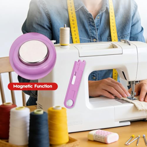Sewing Machine Needle Threader, 5 in 1 Automatic Quick Threading Tool, Multifunctional Stitch Insertion Seam Guide with Seam Rippers for Quilting Alterations Tailoring(2 Pack,Blue/Purple) - color: Blue/Purple