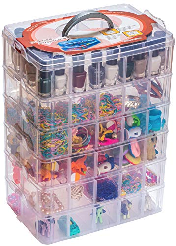 Sooyee 6 Layers Stackable Storage Container 60 Adjustable Compartments - color: Clear, size: 6 Tier