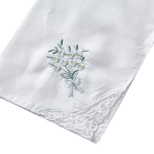 RDS HANKYTEX Cotton Embroidery Ladies' Handkerchiefs Lace Set of 6 - style: 9