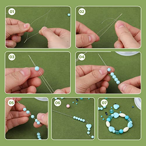 24 Pcs Beading Needles for Seed Beads Big Eye Collapsible Beading Needles for Jewelry Making with Storage Tube for Bracelets (Pack of 3) - size: 24 Pcs (Pack of 3)
