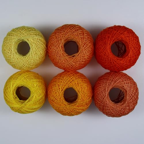 KCS Mercerized Pearl Cotton Thread Size 8 Crochet Needlework Embroidery Threads Ball (6, 07) - color: 07