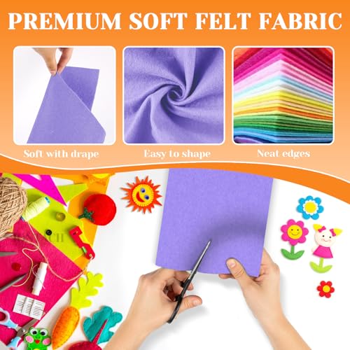 IONTACH 9" X 12" Felt Fabric Sheets 1.6mm Thick (12 Packs, Lavender) - color: Lavender