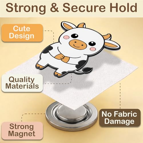 Kraftex Magnetic Needle Minder. Needleminder for Embroidery & Sewing. Cute Needlepoint Accessories. Magnetic Needle Holder for Cross Stitch. Cute Magnet Pin Gift - color: Cow