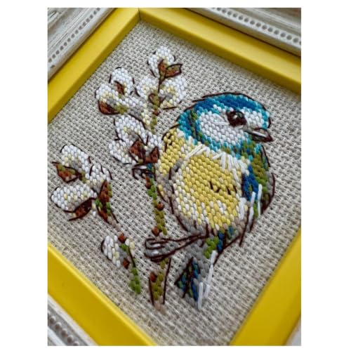 RIOLIS 2244 Titmouse Counted Cross Stitch Kit 4 x 4 in - style: Titmouse 2244