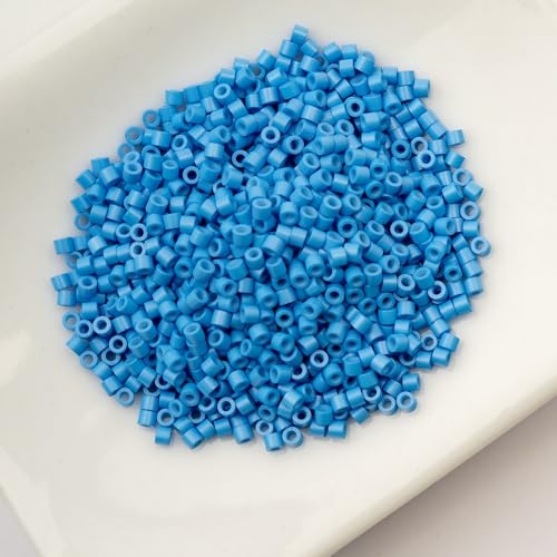 John Bead 25g Cylin Beads Opaque Blue Cerulean 11/0 Glass Cylindrical Seed Beads for Jewelry Bracelets Necklaces Earrings Making Embroidery - color: Blue Cerulean