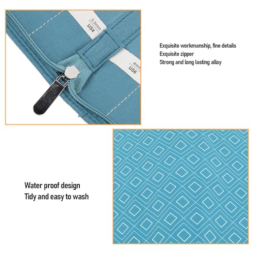 Knitting Needle Case Portable Storage Organizer Bag Rhombus Lattice Pattern for 20CM Sweater Knitting Needles, Lightweight and Craft Tool Holder for Knitting Supplies