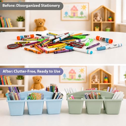 6 Pack Classroom Caddy with Handle, 6 Compartment (Groovy) - color: Groovy