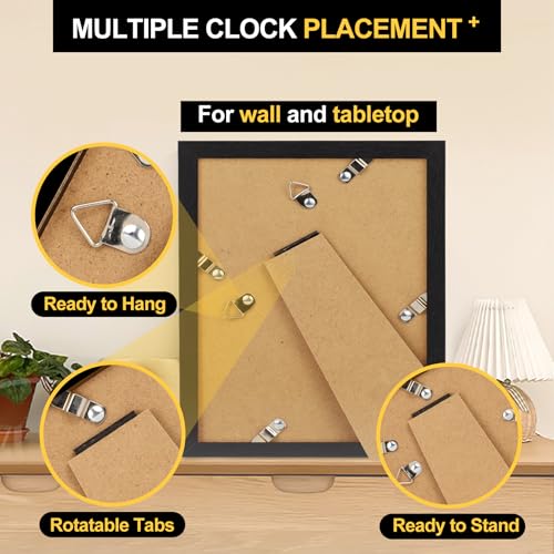 TOFOREVO 8x10 Picture Frames with 6x8 Mat Set of 2, Black - color: Black Wood Grain, size: 8x10