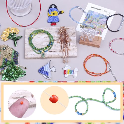 Legefo 4mm Glass Seed Beads Bulk, Clear Silver White 6/0 Small Mini Pony Seed Beads, Tiny Round Craft Bead for Bracelet Necklace Wrist Jewelry Making Beading Weaving DIY Crafts Supplies, 1000pcs - color: CLear Silver White