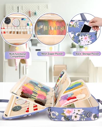 Sewing Supplies Organizer Bag with Removable Binder, Flower - color: Flower