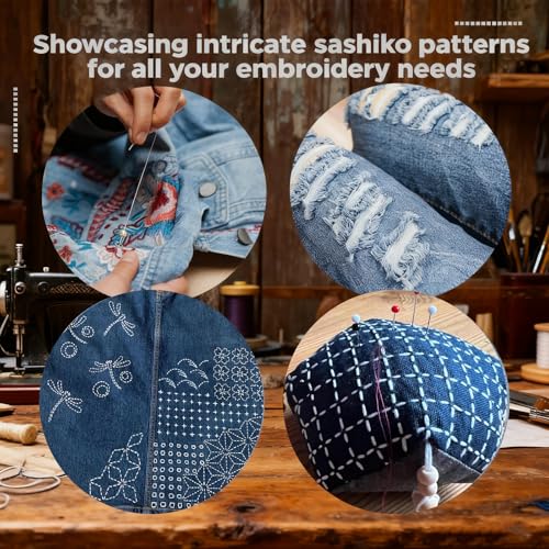 25Pcs Plastic Sashiko Stencil Reusable Kit 4.7 Inch Sashiko Template Patten