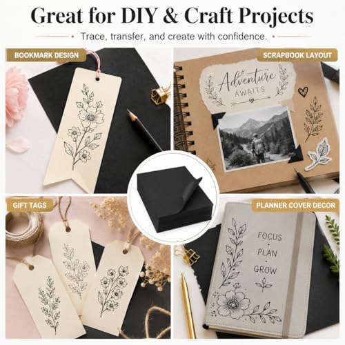 PSLER Black Carbon Paper for Tracing - 30Pcs Graphite Transfer Paper, A4 - color: black
