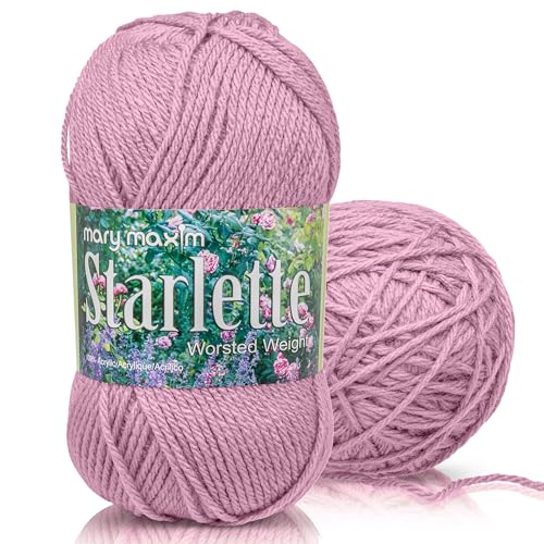 Mary Maxim Starlette Yarn, Pink Acrylic Yarn, 3.5 OZ, 180 Yards, Dusty Rose - color: Dusty Rose