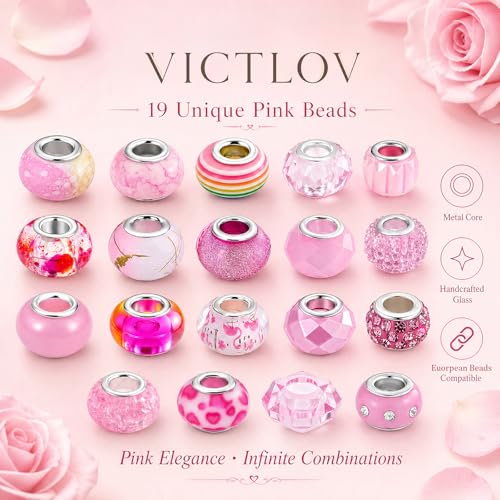European Large Hole Spacer Charm Beads, Black, 60 Pcs 10 Style - color: Black, size: 60 Pcs 10 Style