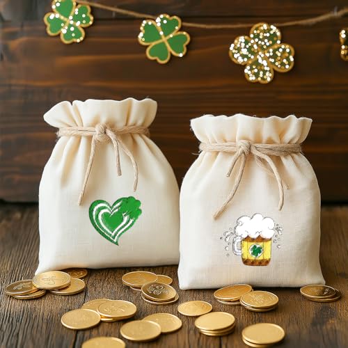 ORIGACH 4 Sheets Saint Patrick's Day Water Soluble Embroidery Patterns Stabilizers - Pre-Printed Lucky Shamrock Gnome Hat & Truck Designs - Stick & Stitch Embroidery Paper for Hand Sewing Lovers - color: Lucky Shamrock Gnome Hat & Truck