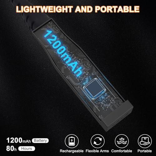Neck Reading Light, Rechargeable Book Light, 3 Color Modes - style: Side Light