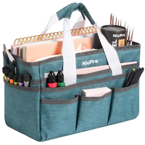 Nicpro Craft Art Bag, Art Tote Bag with Multiple Pockets for Supply Storage - size: Small