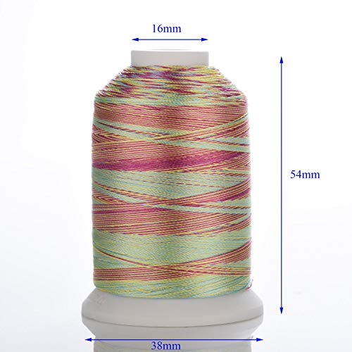 Simthreads 12 Multi Color Variegated Color Embroidery Machine Thread 1000 Meters Each for Janome Brother Pfaff Babylock Singer Bernina Husqvaran and Most Home Sewing Embroidery Machines - color: 12va-2