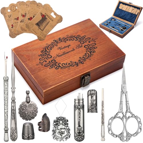 Lothee Embroidery Scissors Kits Victorian Sewing Kit, Sliver, No Diamond - color: Silver, style: No Diamond