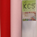 KCS 2 pc of 15" x 18"(38cmx45cm) Counted Cross Stitch Cotton Aida Cloth Needlework Fabric Box (Pink+Red, 18CT) - color: Pink+red, size: 18CT