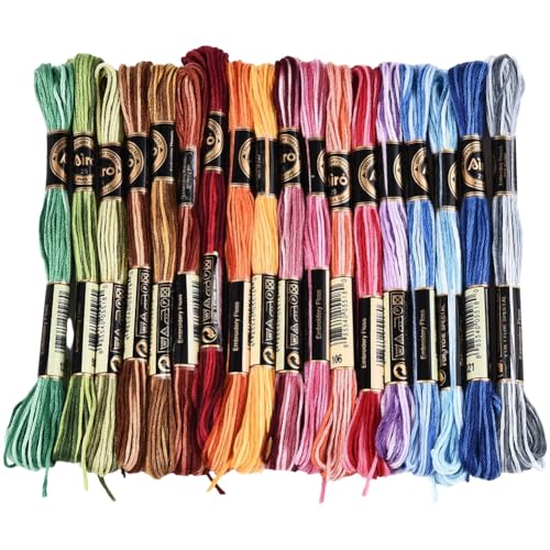 18 Skeins 6 Strands Variegated Embroidery Floss Thread for Sewing - color: Colored