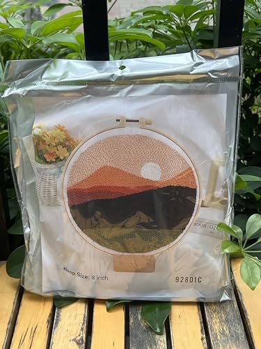 Meoe&heome Punch Needle Kit for Beginners, DIY Embroidery Set with 20+ Patterns(Mountain Dusk) - color: Mountain Dusk