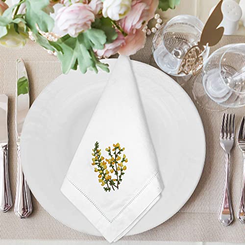 Embroidered Table Napkin, Mixed Color Hyacinth Bulbs Cloth Napkins 18x18 in - color: Mixed Color Hyacinth Bulbs