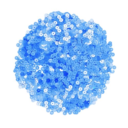 Mandala Crafts 6mm Flat Round Light Blue Sequins for Sewing Embroidery - color: Light Blue, size: 6mm Flat Sequins