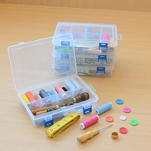 3 Pack Plastic Parts Storage Case and Adjustable Divider Box for Hardware and Craft, 8 Grids, Clear - size: 8 Grids