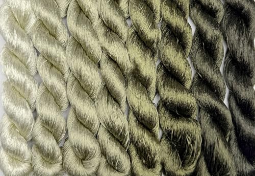 100% Mulberry Silk Embroidery Thread 8 Colors 22m Each (61) - color: 61