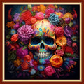 Redxing Stamped Cross Stitch Kits Full Range of Embroidery Starter Kits- Needlepoint Counted Cross Stitch Kits for Beginner Adults 11CT Printed Embroidery Kit-Skeleton Flower 18x18 inch - color: Artskits06