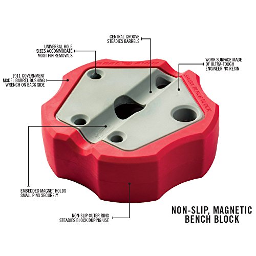 Real Avid Roll Pin Punch Set & Hammer + Non-Slip Magnetic Bench Block | 10 Nickel-Plated Steel Roll Pin Punches, 4 Interchangeable Hammer Heads - Brass, Steel, Ruber, Nylon & Non-Marring Bench Block