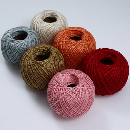 KCS Mercerized Pearl Cotton Thread Size 8 Crochet Needlework Embroidery Threads Ball (6, 14) - color: 14