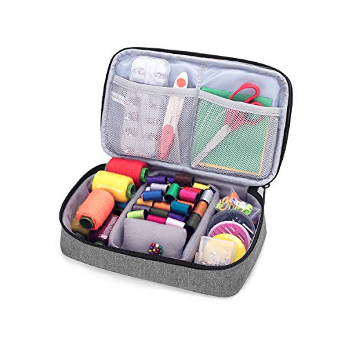 Luxja Double-Layer Sewing Organizer, Gray - color: Gray