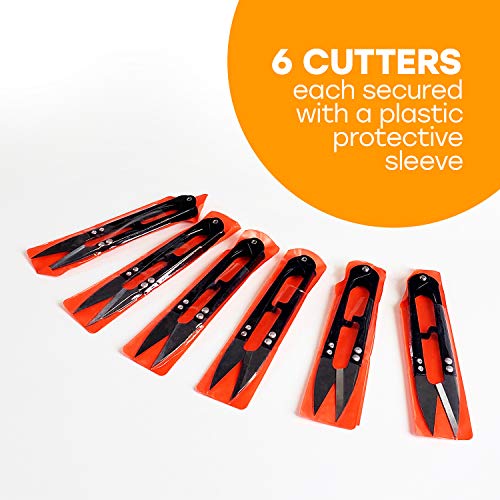 Evergreen Premium Thread Cutter Bulk 6 Pack, Small Mini Nippers for Quilting Supplies and Sewing Scissors Snips