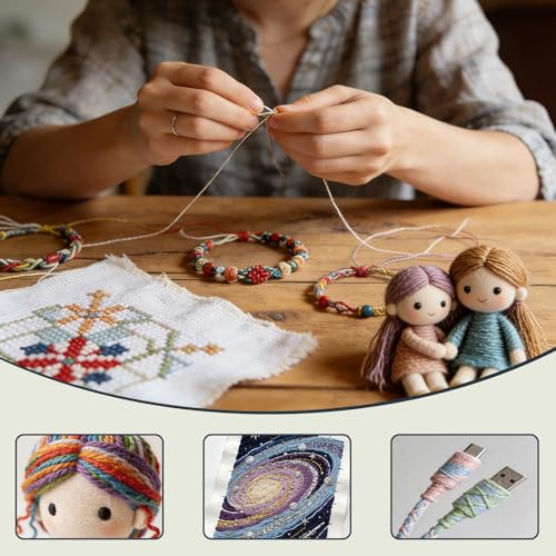 13SKEINS Embroidery Floss - Cross Stitch Threads - Friendship Bracelets Floss - Crafts Floss, Beaver Gray Gradient - color: Beaver Gray Gradient