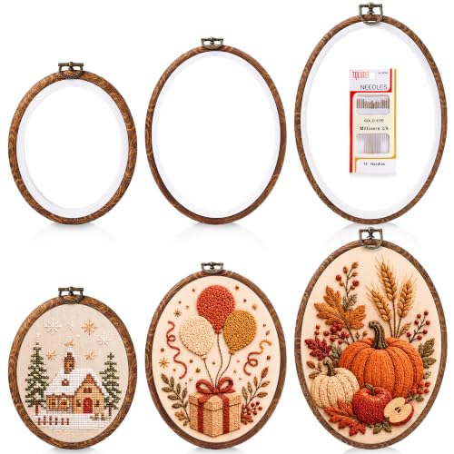 Caydo 6PCS Oval Embroidery Hoops Display Frame, 3 Sizes - size: 3 Sizes