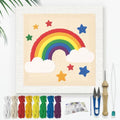 Doodlream Rainbow Star DIY Punch Needle Embroidery Kit for Adult Beginner, 9.4" Rainbow Punch Stitching Craft Set for Starter with Frame, Fabric Pattern, Threader, Yarn, Pinch Needle - color: Rainbow